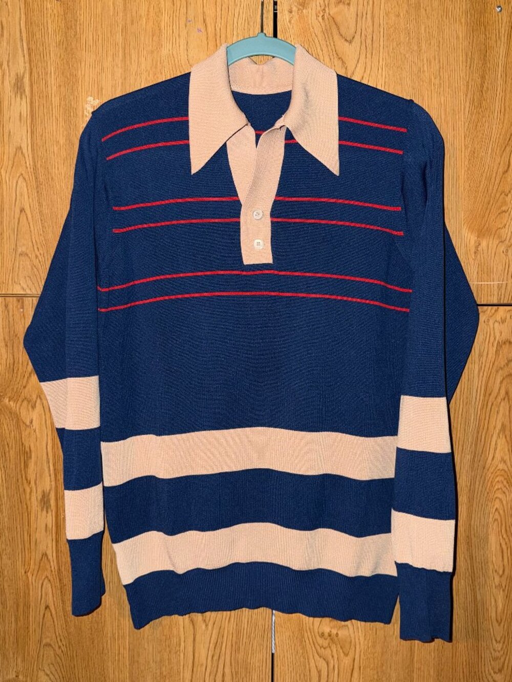 Vintage style striped collared shirt